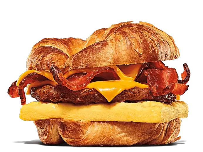 Bacon and sausage, egg, and cheese Croissan’wich