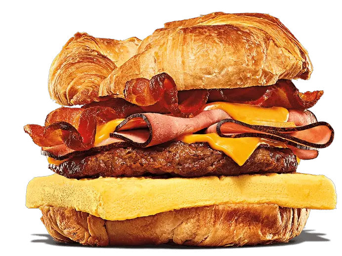 Fully Loaded Croissan’wich – Bacon, Ham and Sausage